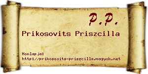 Prikosovits Priszcilla névjegykártya